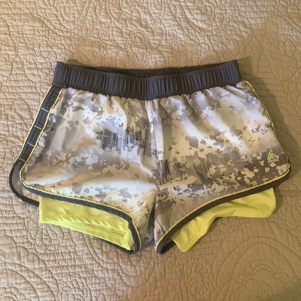 Workout shorts with bike short liner, Size M